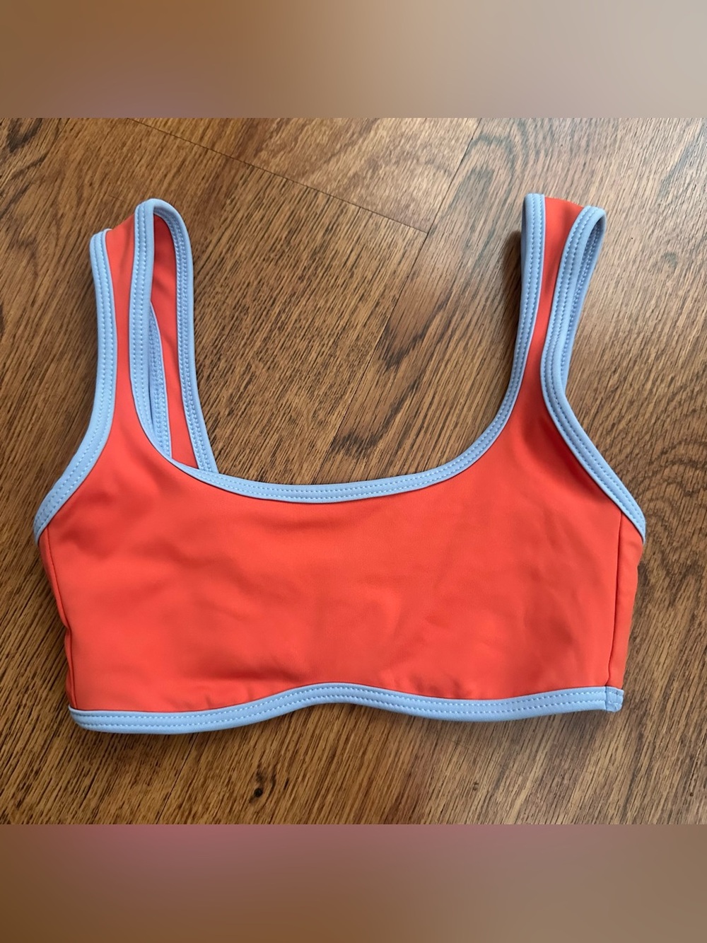 Tiger Friday Coral Sports bance wear  Top with Light Blue Trim size XL